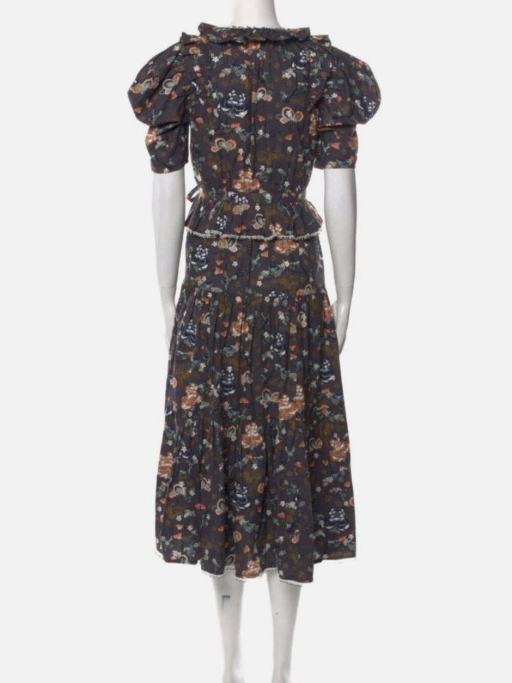 NWOT ULLA JOHNSON Olga Midi Dress in Wildwood XS $695 - Picture 3 of 4